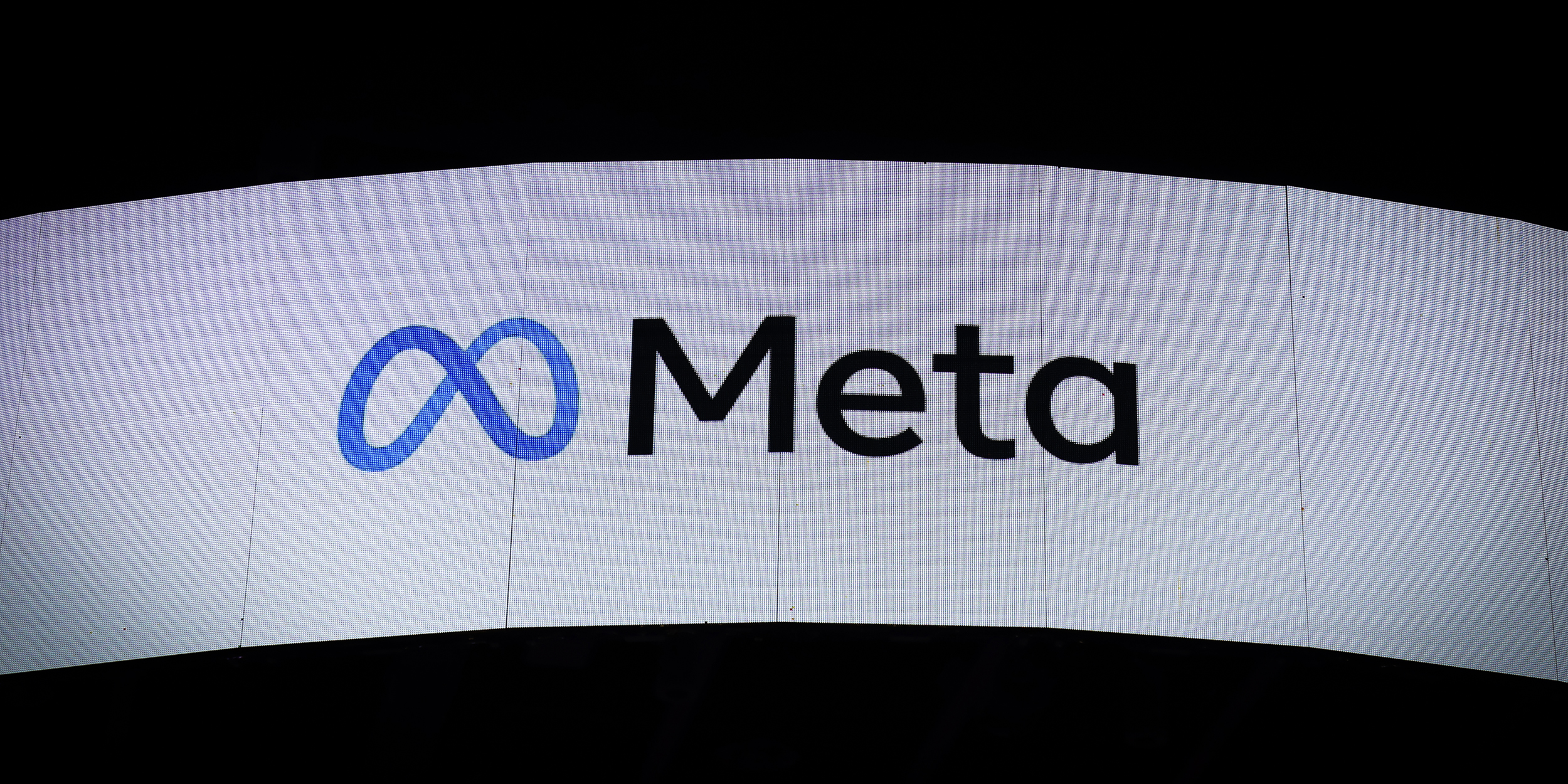 A logo of Meta Platforms company is seen during an event in Mumbai, India, 20 September, 2023. (Photo by Niharika Kulkarni/NurPhoto via AP)