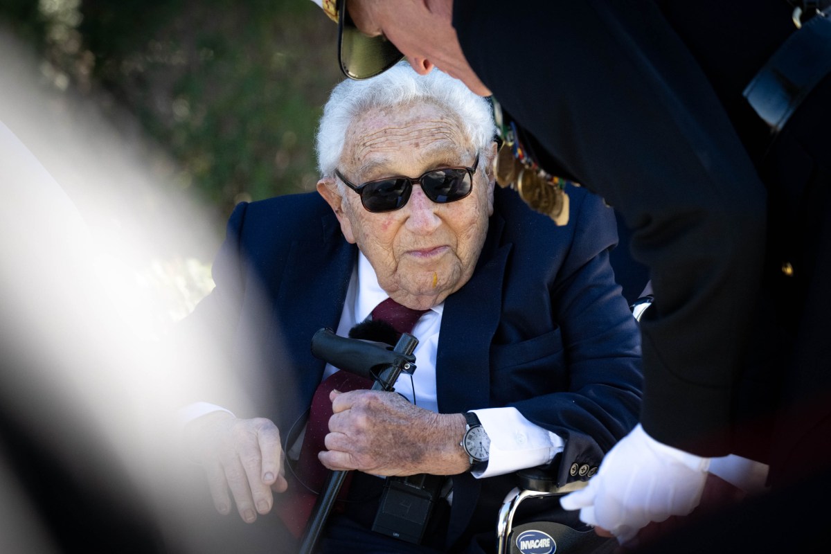 Simi Valley, CA - February 06:Dr. Henry Kissinger, former Secretary of State, at the Ronald Reagan Presidential Library in Simi Valley, CA, Monday, February 6, 2023.  Kissinger was on hand for the 112th birthday celebration of former President Reagan.    (Photo by David Crane/MediaNews Group/Los Angeles Daily News via Getty Images)